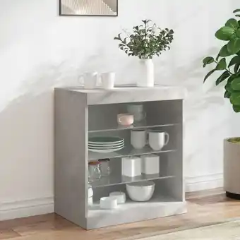 ManoMano Bonnevie - Sideboard mit LED-Leuchten Betongrau 60,5x37x67 cm vidaXL826520 Angebot