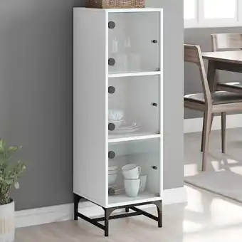 ManoMano Highboard mit Glastüren Weiß 35x37x120 cm vidaXL696143 Angebot