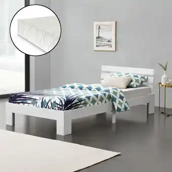 ManoMano Holzbett Nivala 90x200 cm mit Kaltschaummatratze Weiß en.casa - Weiß Angebot