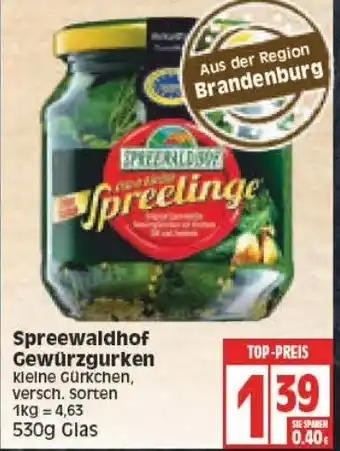 Edeka Spreewaldhof Gewürzgurken 530g Angebot