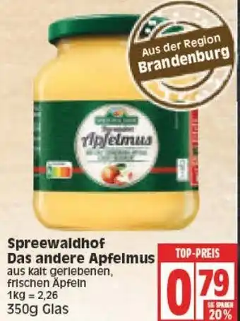 Edeka Spreewaldhof Das andere Apfelmus 350 g Angebot