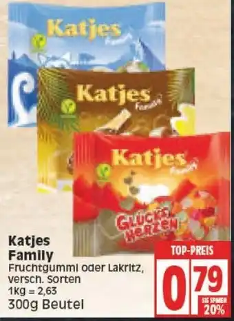 Edeka Katjes Family Fruchtgummi oder Lakritz 300g Beutel Angebot