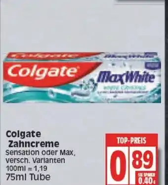 Edeka Colgate Zahncreme 75ml Tube Angebot