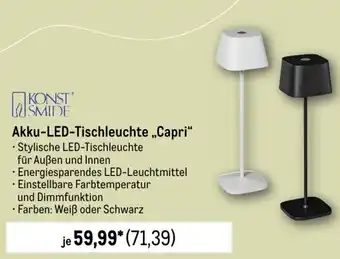 METRO KONST SMIDE Akku-LED-Tischleuchte „Capri“ Angebot