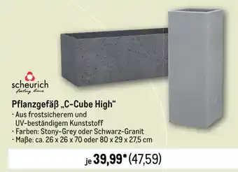 METRO scheurich Pflanzgefäß „C-Cube High" Angebot