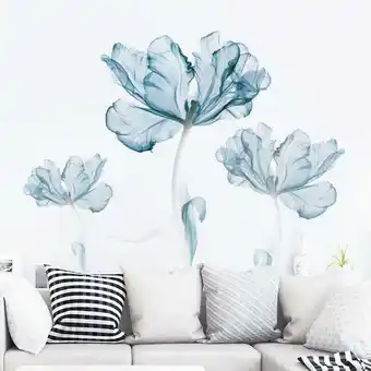 ManoMano Amirror Smart Ug - 110x180cm Große Blaue Lotusblume Vinyl Wandaufkleber Poster Wohnzimmer Schlafzimmer Wohnkultur Abziehbilde Angebot