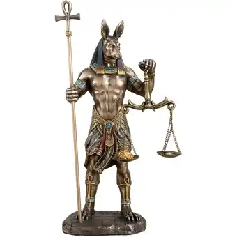 ManoMano Signes Grimalt - Anubis hält Bronzewaage Grüne Göttinnenfigur – 27 x 15 x 11 cm - Verde Angebot