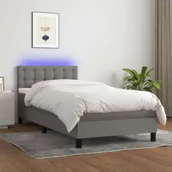 ManoMano Boxspringbett mit Matratze & LED,Schlafzimmerbett,Polsterbett,Hotellbett Dunkelgrau 90x200 cm Stoff DXJT559449 Maisonchic Angebot