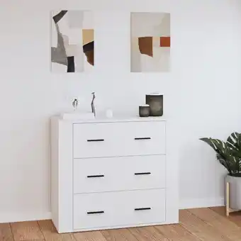 ManoMano Maisonchic - Sideboard, Kommode, Küchenschrank, Beistellschrank, Anrichte für Wohnzimmer Weiß 80x33x70 cm Holzwerkstoff LLLA3 Angebot