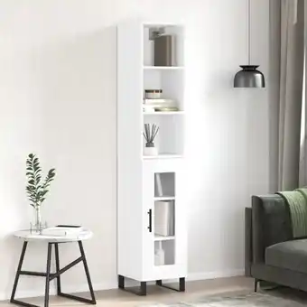 ManoMano Sideboard Highboard für Wohnzimmer - Schrank Kommode Anrichte Hochglanz-Weiß 34,5x34x180 cm Holzwerkstoff -FV50527 Angebot