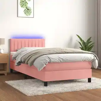 ManoMano Boxspringbett,Schlafzimmerbett mit Matratze & led Rosa 100x200 cm Samt vidaXL53558 Angebot