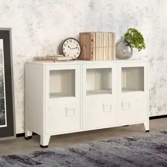 ManoMano Maisonchic - Industrial Sideboard Beistellschrank Anrichte fuer Flur, Kueche, Esszimmer und Wohnzimmer Weiß 105x35x62 cm Meta Angebot