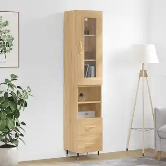 ManoMano Bonnevie - Highboard,Sideboard,Kommode fuer Wohnzimmer, Küche Sonoma-Eiche 34,5x34x180 cm Holzwerkstoff XUBT98227 Angebot