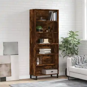 ManoMano Maisonchic - Highboard,Sideboard,Vitrine,Komodenschrank Räuchereiche 69,5x32,5x180 cm Holzwerkstoff VCWS537401 Angebot