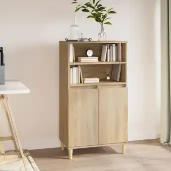 ManoMano Bonnevie - Sideboard Highboard für Wohnzimmer - Schrank Kommode Anrichte Sonoma-Eiche 60x36x110 cm Holzwerkstoff -FV26083 - B Angebot