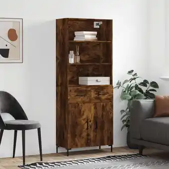 ManoMano Maisonchic - Highboard,Kommode,Sideboard,Vitrine Räuchereiche 69,5x34x180 cm Holzwerkstoff VMEC929649 Angebot