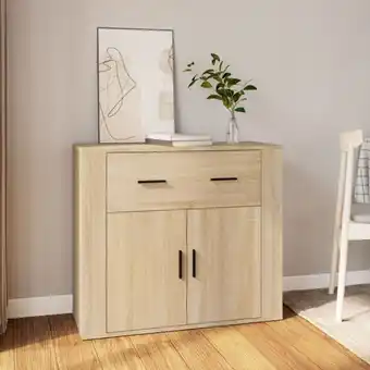 ManoMano Sideboard Kommode für Wohnzimmer - Schrank Anrichte Sonoma-Eiche 80x33x70 cm Holzwerkstoff -FV33709 Angebot