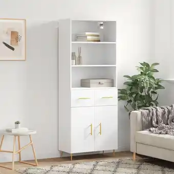 ManoMano Maisonchic - Highboard,Sideboard,Vitrine,Komodenschrank Weiß 69,5x34x180 cm Holzwerkstoff RUNOW569712 Angebot