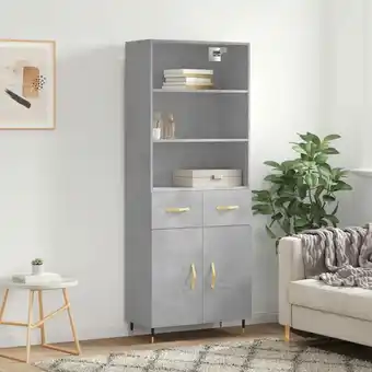 ManoMano Maisonchic - Highboard,Sideboard,Vitrine,Komodenschrank Betongrau 69,5x34x180 cm Holzwerkstoff RUNOW735366 Angebot