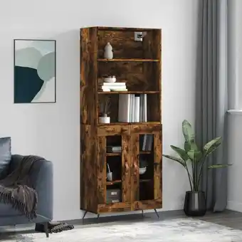 ManoMano Maisonchic - Sideboard Wohnzimmer-Anrichte,Highboard Räuchereiche 69,5x34x180 cm Holzwerkstoff FSW41551 - Braun Angebot