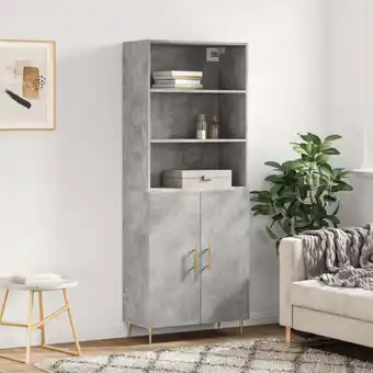 ManoMano Maisonchic - Sideboard Wohnzimmer-Anrichte,Highboard Betongrau 69,5x34x180 cm Holzwerkstoff FSW58520 - Grau Angebot