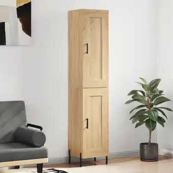 ManoMano Bonnevie - Sideboard Highboard für Wohnzimmer - Schrank Kommode Anrichte Sonoma-Eiche 34,5x34x180 cm Holzwerkstoff -FV55700 - Angebot