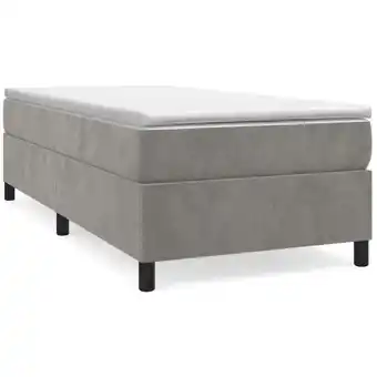 ManoMano Maisonchic - Bettgestell mit Matratze,Betten für Erwachsene,Boxspringbett,Schlafzimmerbett Hellgrau 90x200 cm Samt -Maison 34 Angebot