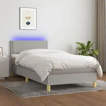 ManoMano Boxspringbett mit Matratze & led Bett für Erwachsene Schlafzimmerbett Hellgrau 80x200 cm Stoff NGIVN4971296 Bonnevie Angebot