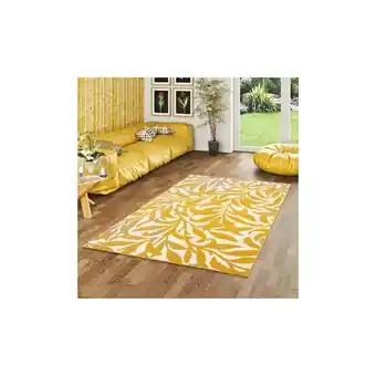 ManoMano Designer Teppich Samba Modern Curry Gelb Flower - 80x150 cm Angebot