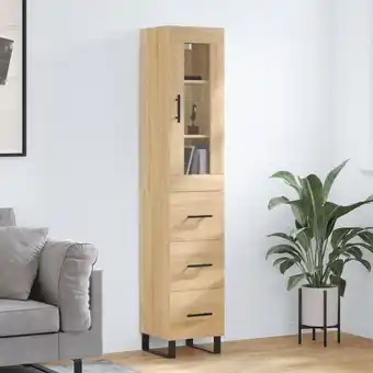 ManoMano Bonnevie - Highboard,Sideboard,Kommode fuer Wohnzimmer, Küche Sonoma-Eiche 34,5x34x180 cm Holzwerkstoff XUBT72966 Angebot