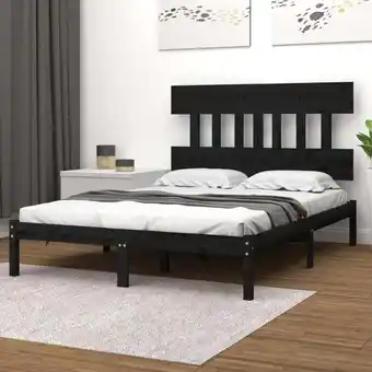 ManoMano Bonnevie - Bett Massivholzbett - Jugendbett Schwarz 140x200 cm BV116737 Angebot