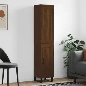 ManoMano Maisonchic - Highboard, Sideboard, Kommode, Beistellschrank, Anrichte für Wohnzimmer Braun Eichen-Optik 34,5x34x180 cm Holzwe Angebot