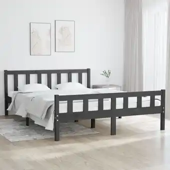 ManoMano Maisonchic - Massivholzbett Doppelbett Bett für Schlafzimmer Grau 140x200 cm DE98638 - Grau Angebot