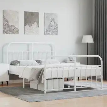 ManoMano Bettgestell,Schlafzimmerbett mit Kopf- und Fußteil Metall Weiß 150x200 cm vidaXL Angebot