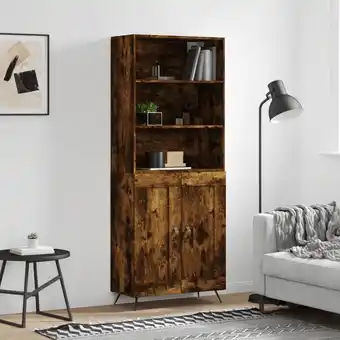 ManoMano Maisonchic - Highboard, Kommode, Sideboard, Beistellschrank, Anrichte für Wohnzimmer Räuchereiche 69,5x34x180 cm Holzwerkstof Angebot