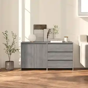 ManoMano Bonnevie - 2-tlg. Sideboard,Kommode Grau Sonoma Holzwerkstoff vidaXL Angebot