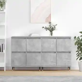 ManoMano Bonnevie - 2 Stk.Sideboards Kommoden für das Wohnzimmer - Schränke Anrichten Betongrau Holzwerkstoff -FV17913 - Grau Angebot