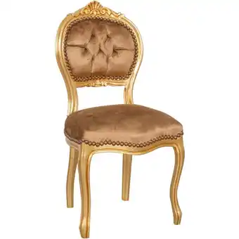 ManoMano Louis xvi Holzstuhl 90x45x42 Gold Wohnzimmer Sessel Retro-Polstersessel Französischer Stil Samt-Schlafzimmerstuhl Esszimmerst Angebot