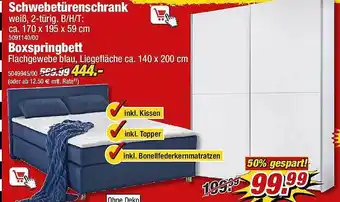 Poco Schwebetürenschrank, Boxspringbett Angebot
