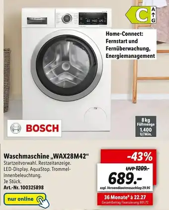 Lidl Bosch waschmaschine „wax28m42“ Angebot