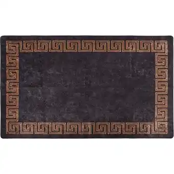 ManoMano Teppich Waschbar 120x180 cm Schwarz und Golden Rutschfest Angebot