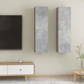 ManoMano Longziming - TV-Schränke 2 Stk. Betongrau 30,5x30x110 cm Spanplatte Angebot