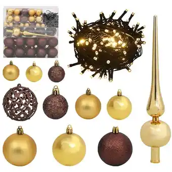 ManoMano 120-tlg. Weihnachtskugel-Set mit Spitze & 300 led Golden Bronze Angebot