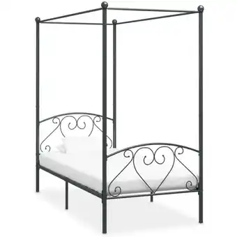 ManoMano Longziming - Himmelbett-Gestell Grau Metall 90 x 200 cm Angebot