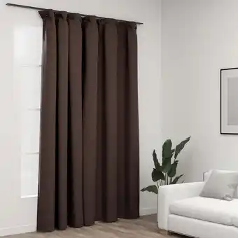 ManoMano Longziming - Verdunkelungsvorhang mit Haken Leinenoptik Taupe 290x245 cm Angebot