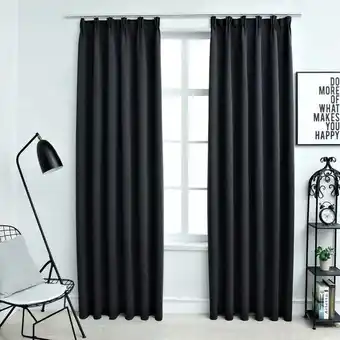 ManoMano Verdunkelungsvorhänge mit Haken 2 Stk. Schwarz 140x245cm - Hommoo Angebot