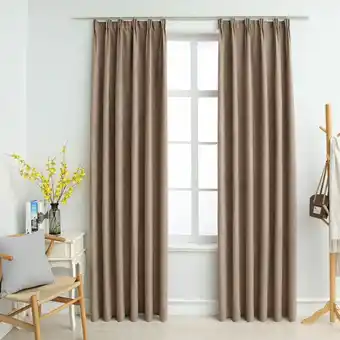 ManoMano Verdunkelungsvorhänge mit Haken 2 Stk. Taupe 140x175cm - Hommoo Angebot