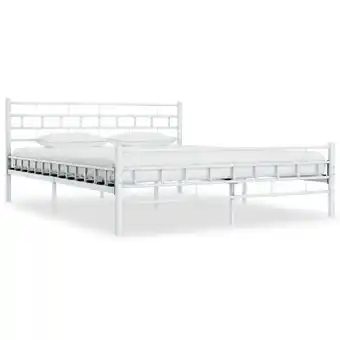 ManoMano Hommoo - Bettgestell Weiß Metall 140x200 cm VD25523 Angebot