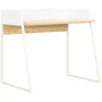 ManoMano Hommoo Schreibtisch Weiß und Eiche 90x60x88 cm Angebot