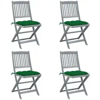 ManoMano Hommoo - Klappbare Gartenstühle 4 Stk. mit Kissen Massivholz Akazie YQvidaXL3064583DE Angebot